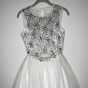 Windsor White and Silver Sequin Dress